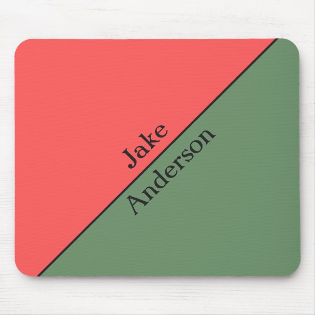 Mousepad Vermelho e Verde 45 Graus Minimalista (Frente)
