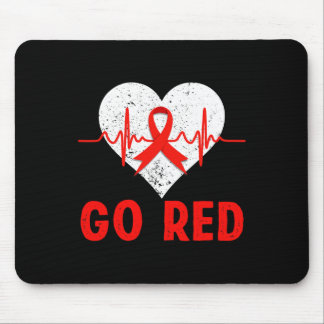 Mousepad Vermelho em Fevereiro Conscientização sobre Câncer