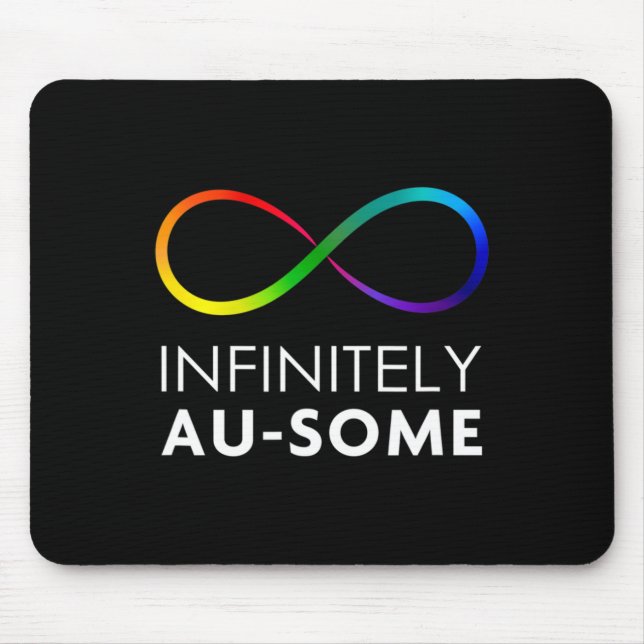 Mousepad Vermelho Em Vez De Autismo - Infinitamente Au-some (Frente)