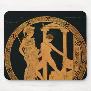 Mousepad Vermelho-figura copo que descreve Athena, Theseus