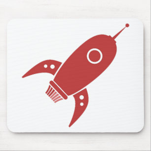 Mousepad Vermelho gordo do navio de Rocket retro