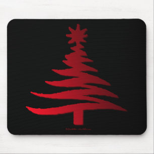 Mousepad Vermelho Impressão de Estêncil de Árvore de Natal