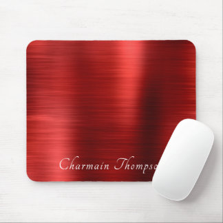 Mousepad Vermelho Metálico de Pincel Elegante