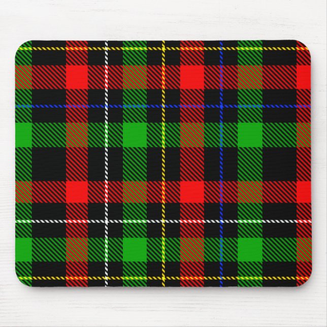 Mousepad Vermelho Natal Verde Branco Flanela Xadrez Design  (Frente)