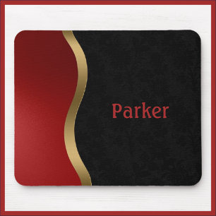 Mousepad Vermelho Negro e Dourado, moderno e frio