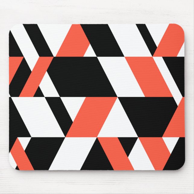 Mousepad Vermelho-negro, moderno, moderno, design geométric (Frente)