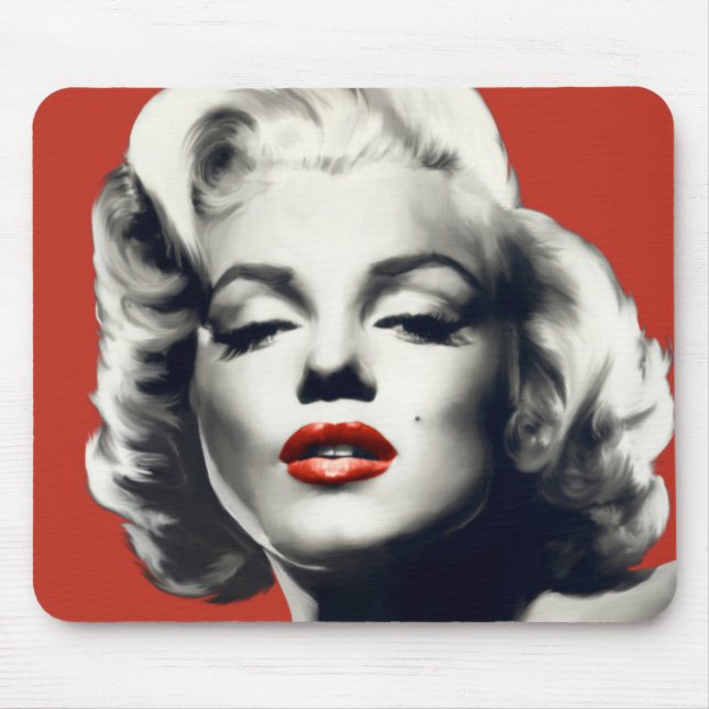 Mousepad Vermelho nos lábios vermelhos Marilyn (Frente)