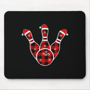 Mousepad Vermelho Preto Verde Xadrez Natal Esportes Boliche