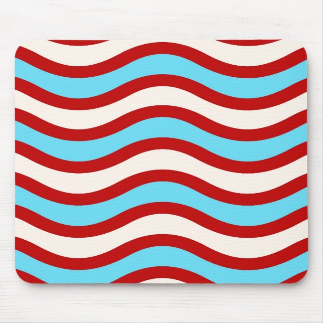 Mousepad Vermelho Vermelho Difundido Turquesa Branco Linhas (Frente)