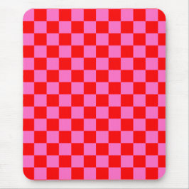 Mousepad Vermelhos e Rosa Neon Checkerboard Vintage