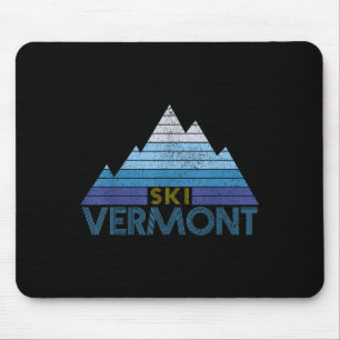 Mousepad Vermont Ski Souvenir Vintage Mountain Sports Winte