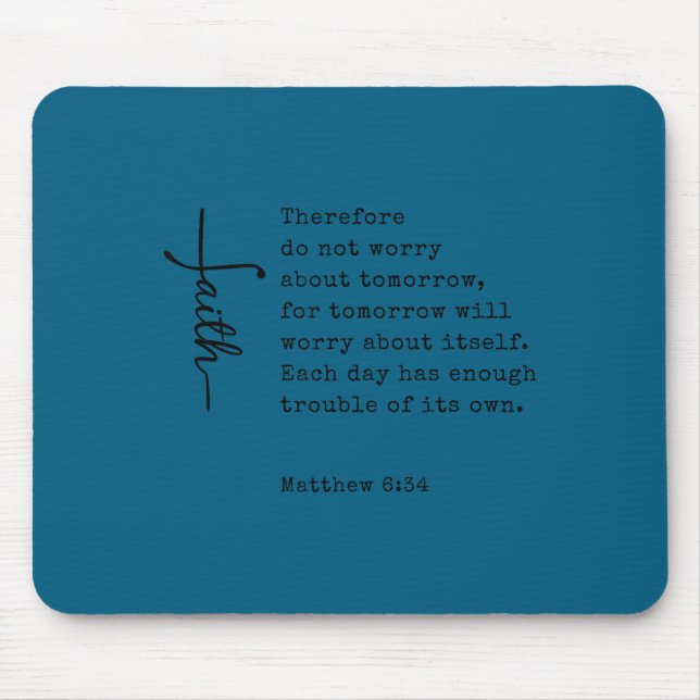 Mousepad Versículo da Bíblia da Fé Cristã Mateus Bíblia (Frente)