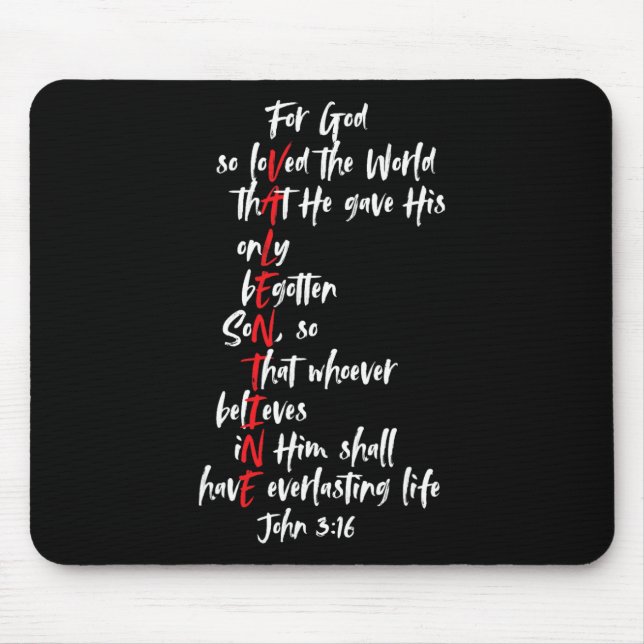 Mousepad Versículo da Bíblia de Valentino Cristão Jesus Joã (Frente)