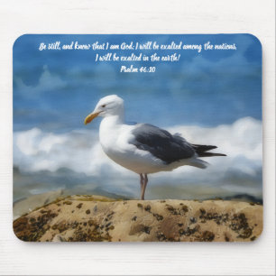 Mousepad Versículo da Bíblia do Pássaro Marinho Parado Fé