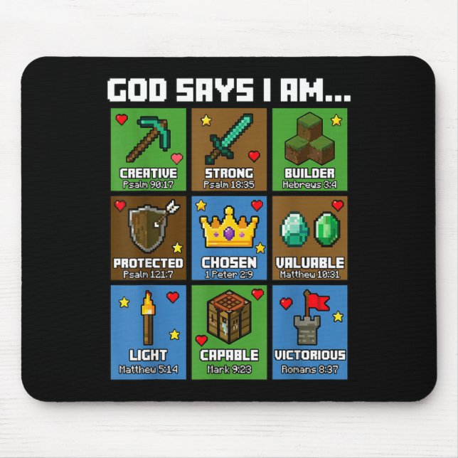Mousepad Versículos da Bíblia Deus Diz Que Eu Sou Xel Arte  (Frente)