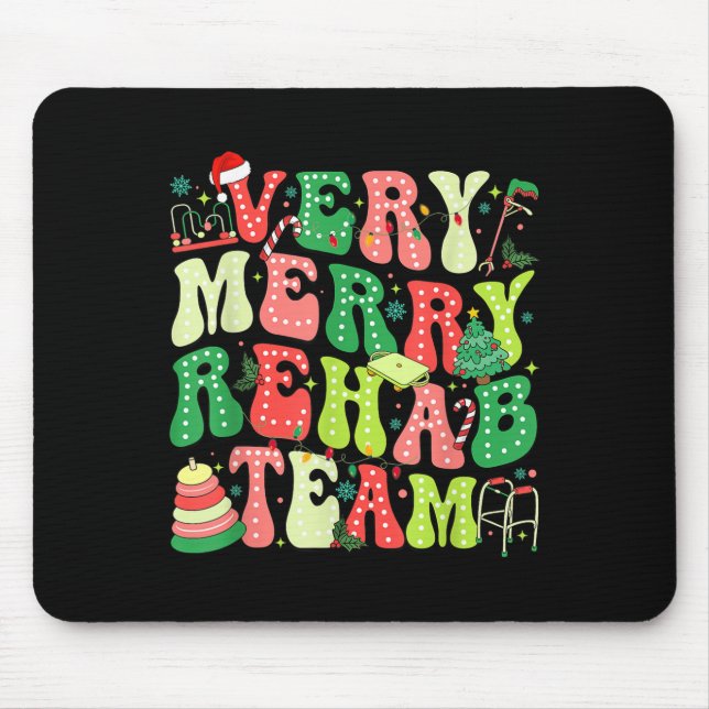 Mousepad Very Merry Rehab Team Christmas Physical Therast  (Frente)