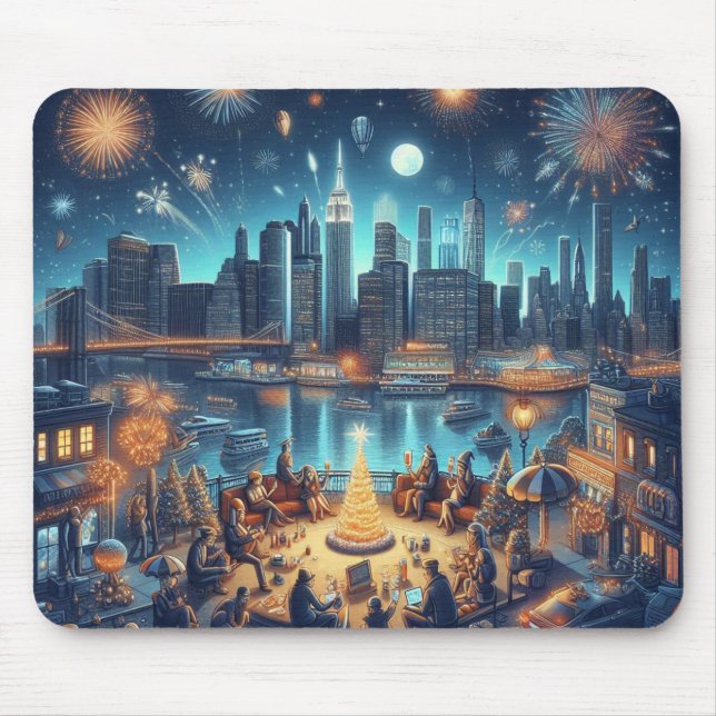 Mousepad Véspera de Ano Novo em Nova Iorque (Frente)