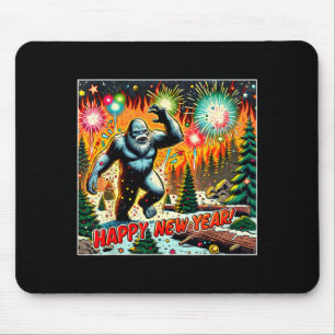 Mousepad Véspera de Ano Novo Engraçada 2024 Pé Grande e Fog