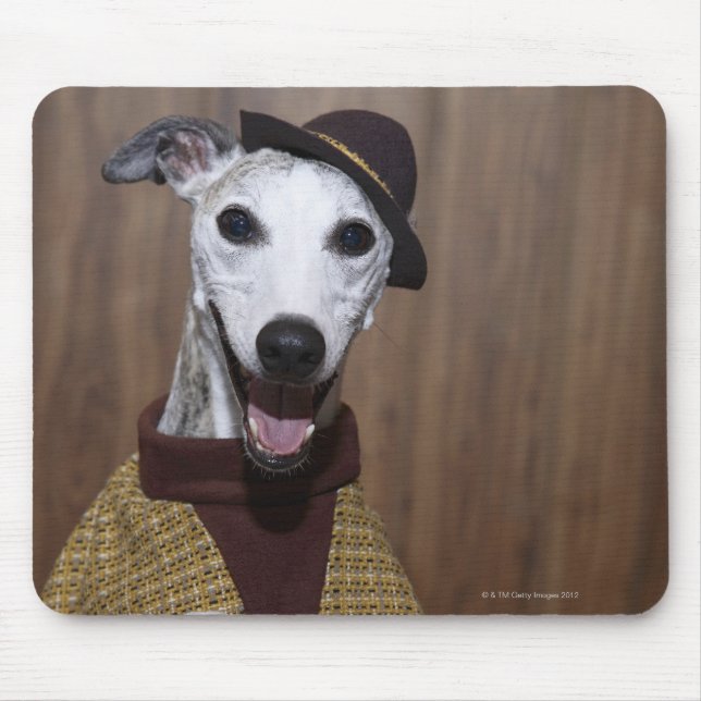 Mousepad Vestido Cachorro de chicote na mesa de jogo (Frente)