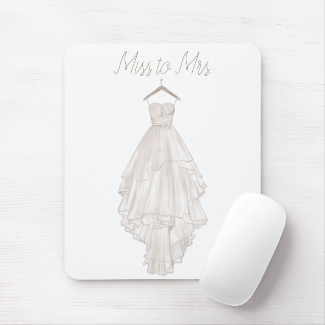 Mousepad Vestido de Noiva Floral Rosa Boho Moderno (Com mouse)