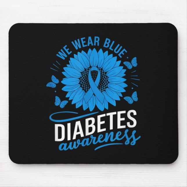 Mousepad Vestimos Azul No Mês De Consciência Da Diabetes (Frente)