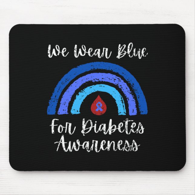 Mousepad Vestimos Azul Para O Mês De Consciência Da Diabete (Frente)