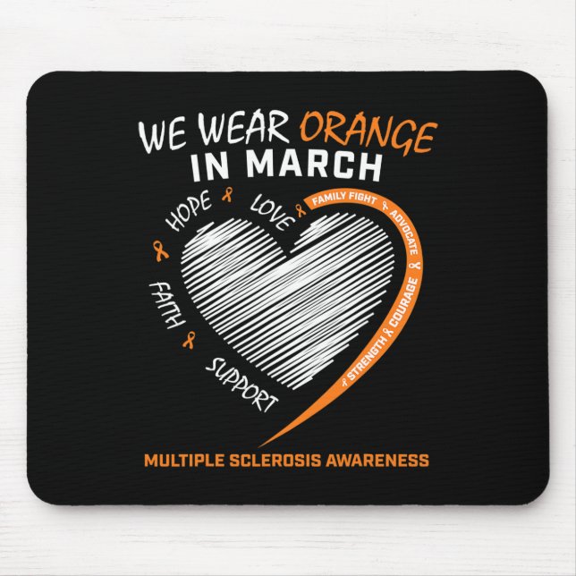 Mousepad Vestimos Laranja Em Março Com Esclerose Múltipla A (Frente)