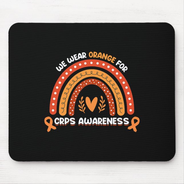 Mousepad Vestimos Laranja Para Sensibilização CRPS Mês Rib  (Frente)