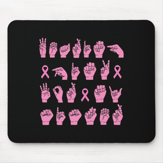 Mousepad Vestindo Rosa Para Minha Irmã Cancer De Mama ASL S (Frente)