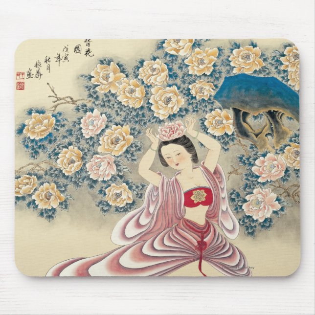 Mousepad Vestindo uma flor na cabeça (Frente)