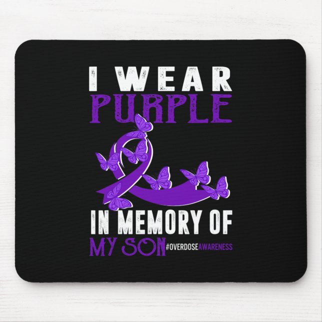 Mousepad Vestir Roxo Em Memória Da Consciência Da Sobredosa (Frente)