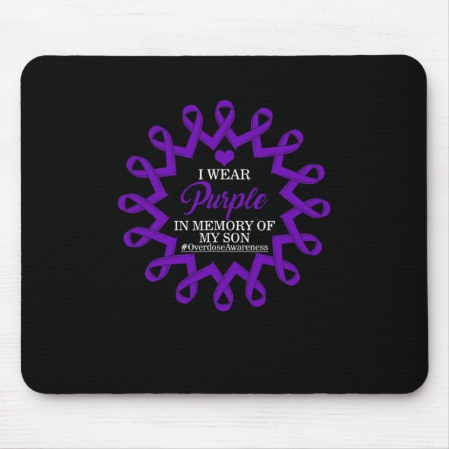 Mousepad Vestir Roxo Em Memória Da Consciência Da Sobredosa (Frente)