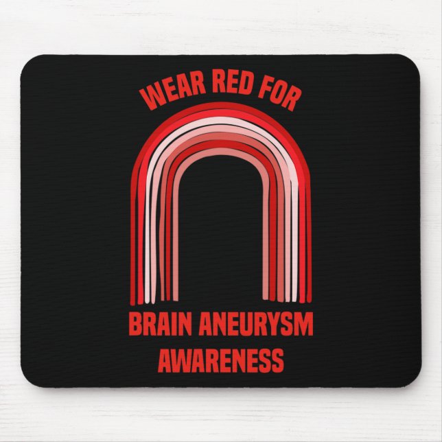 Mousepad Vestir Vermelho Para Aneurismo Cerebral Sensibiliz (Frente)