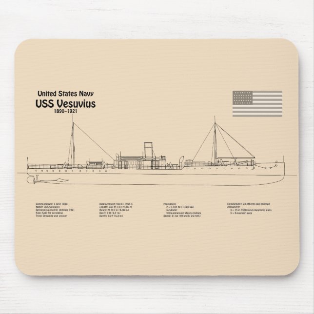 Mousepad Vesúvio USS - Planos de Impressão de Plano de Entr (Frente)