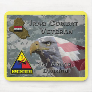 Mousepad Veterano de Combate da 1ª Divisão Blindada no Iraq