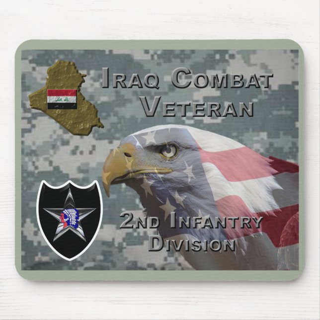 Mousepad Veterano de Combate do Iraque da 2ª Divisão de Inf (Frente)