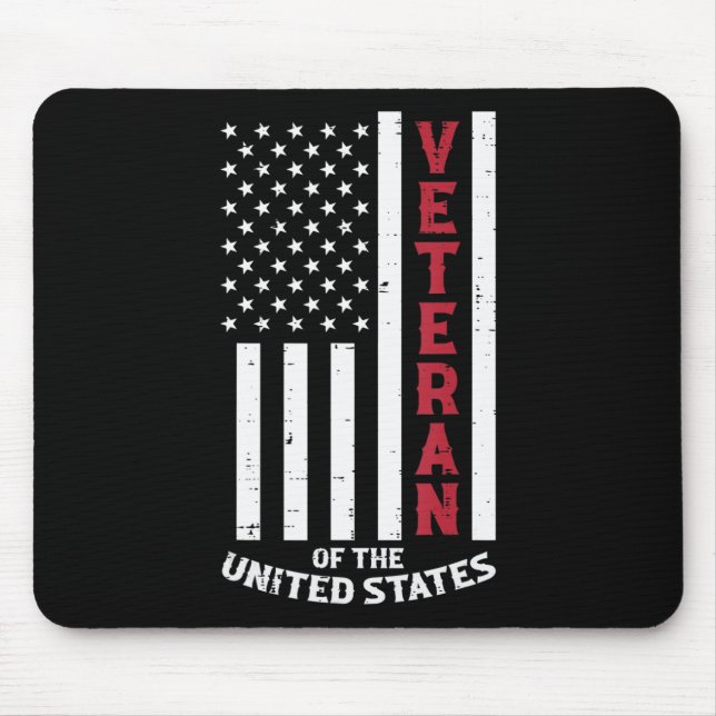 Mousepad Veterano Do Memorial Do Bandeira Dos Estados Unido (Frente)