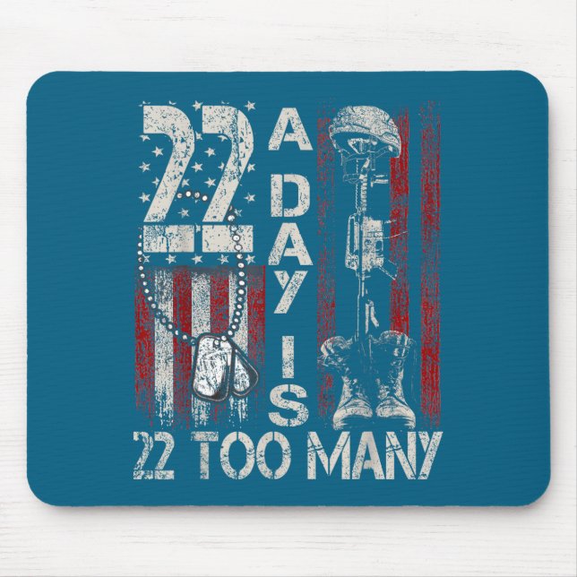 Mousepad Veterano Vidas Suicídio Conscientização Ptsd Veter (Frente)