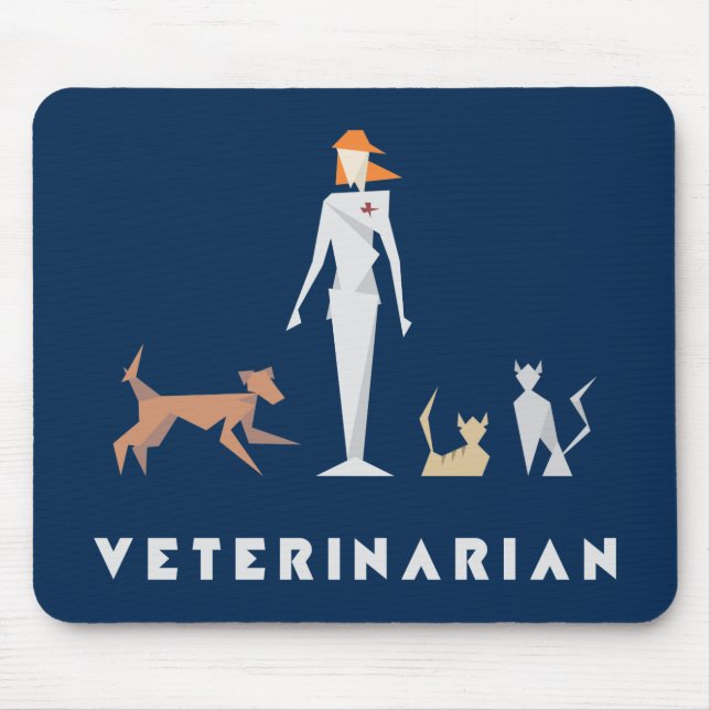 Mousepad Veterinário fêmea geométrico (Frente)