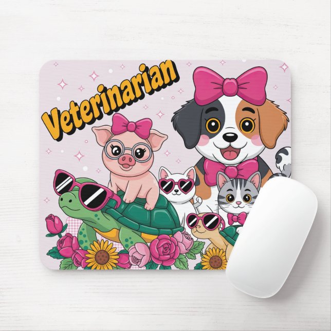 Mousepad Veterinário Fofo (Com mouse)