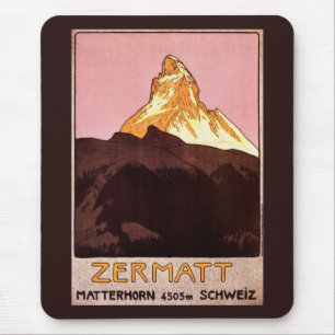 Mousepad Viagem Antiga, Montanha Matterhorn, Suíça