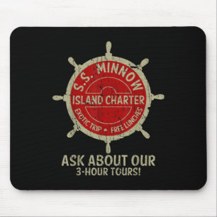 Mousepad Viagem de barco engraçado vintage navio de cruzeir