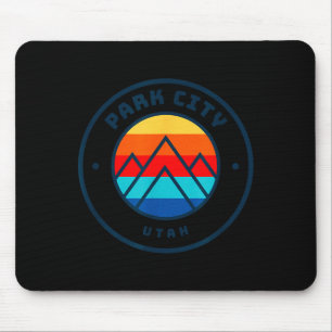 Mousepad Viagem de esqui em família na cidade de Park Utah