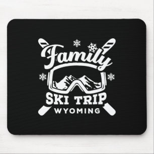 Mousepad Viagem de Esqui Retro Família Wyoming Grupo de Nev