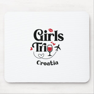 Mousepad Viagem de garotas de vinho adorável Croácia Férias