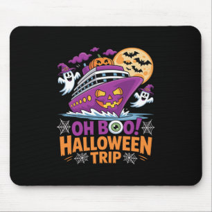 Mousepad Viagem de Halloween Oh Boo Fantasma Navio Assustad