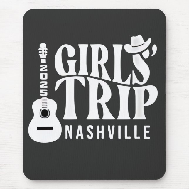 Mousepad Viagem de Meninas Nashville 2025 Férias de Verão  (Frente)