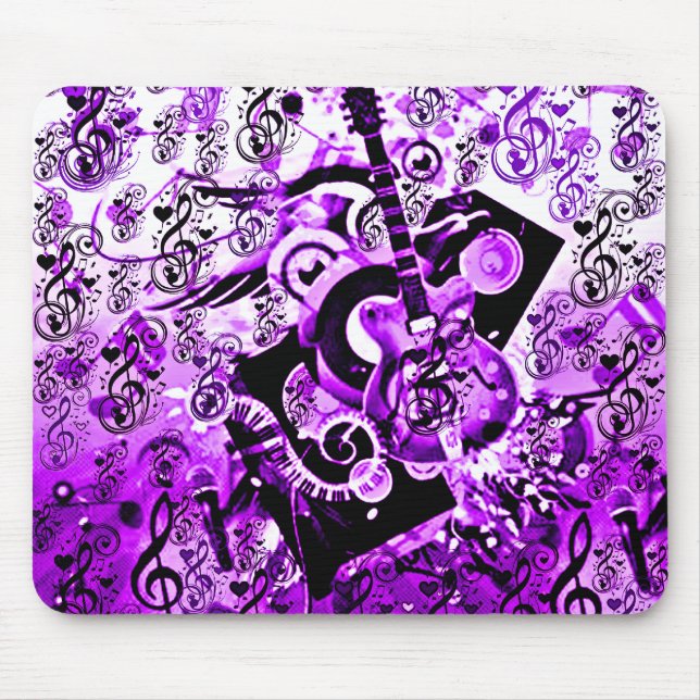 Mousepad Viagem De Música, Rochas Roxo_ (Frente)