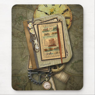 Mousepad Viagem de Steampunk do vintage