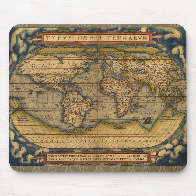 Mousepad Viagem do Mapa Mundial Antiquado Ortellius Europa (Frente)